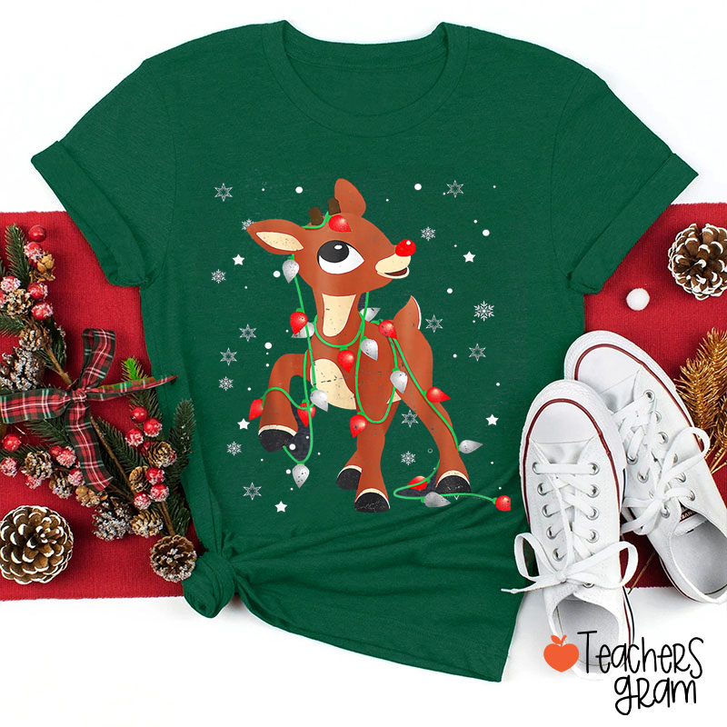Red-nosed Reindeer Teacher T-Shirt