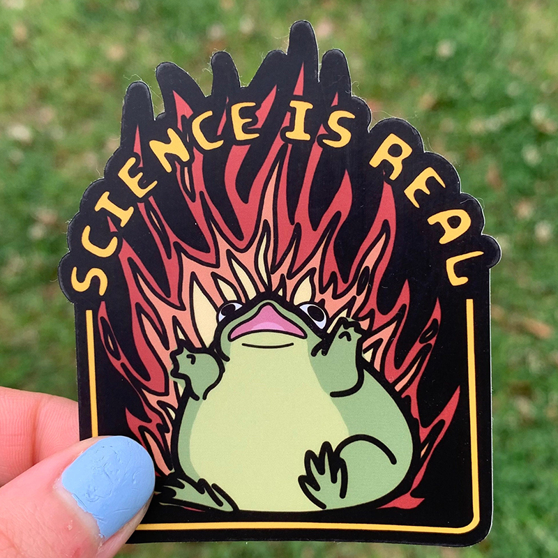 Science Is Real Frog Teacher Stickers