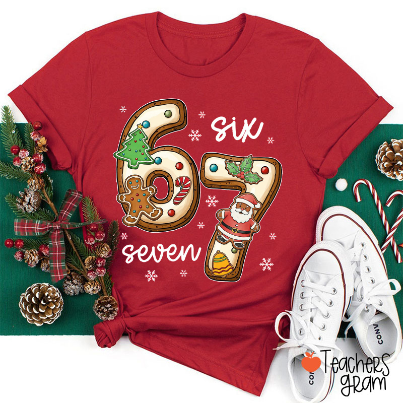 Six Seven Gingerbread Teacher T-Shirt