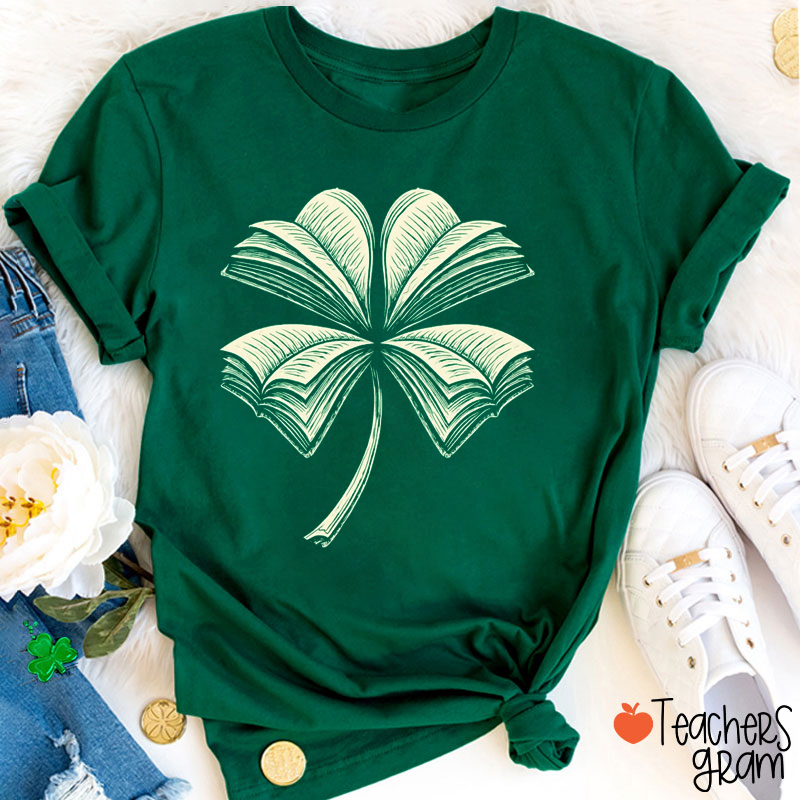 St. Patrick's Day Book Club Shamrock Teacher T-Shirt