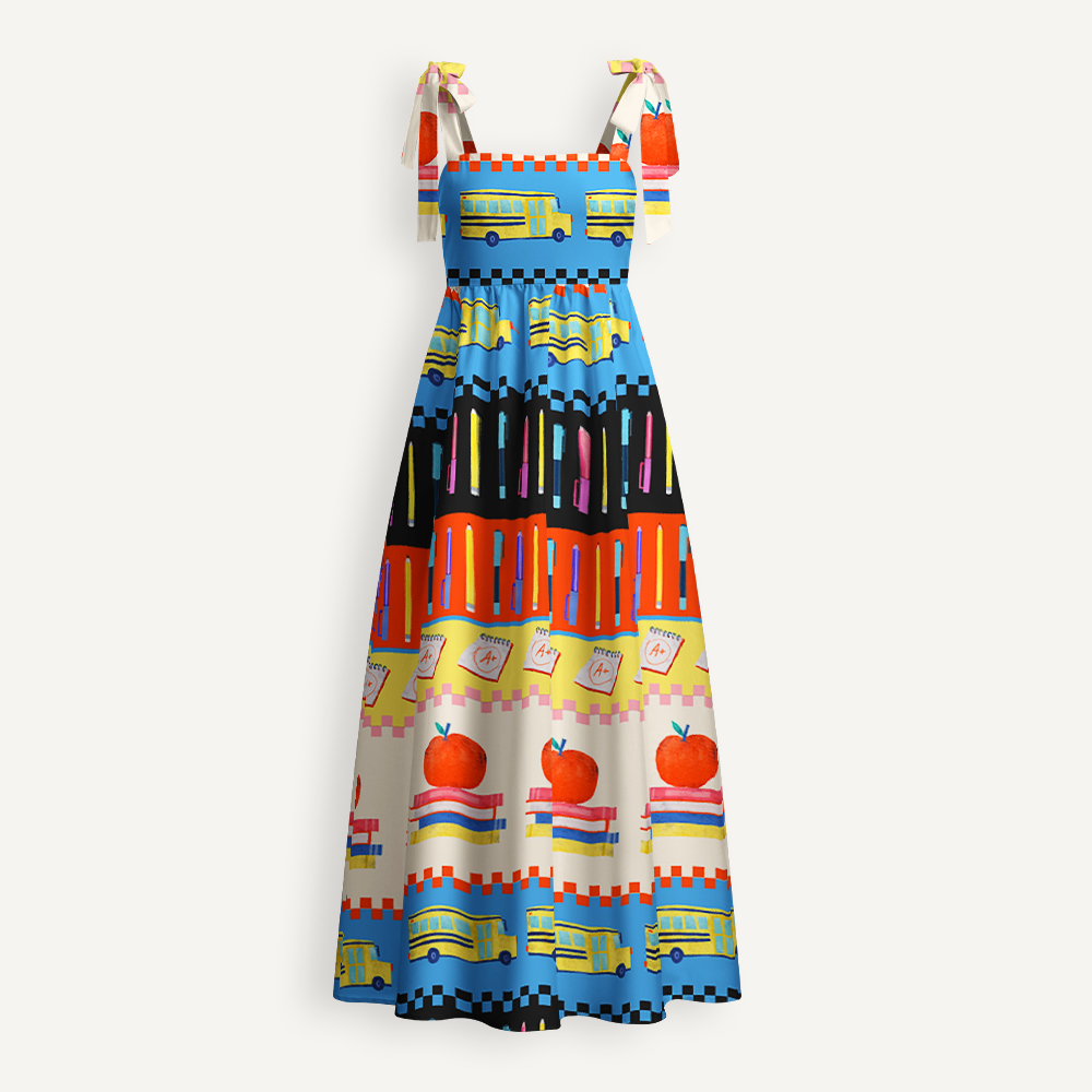 Stationery And School Life Teacher Tie Shoulder Dress