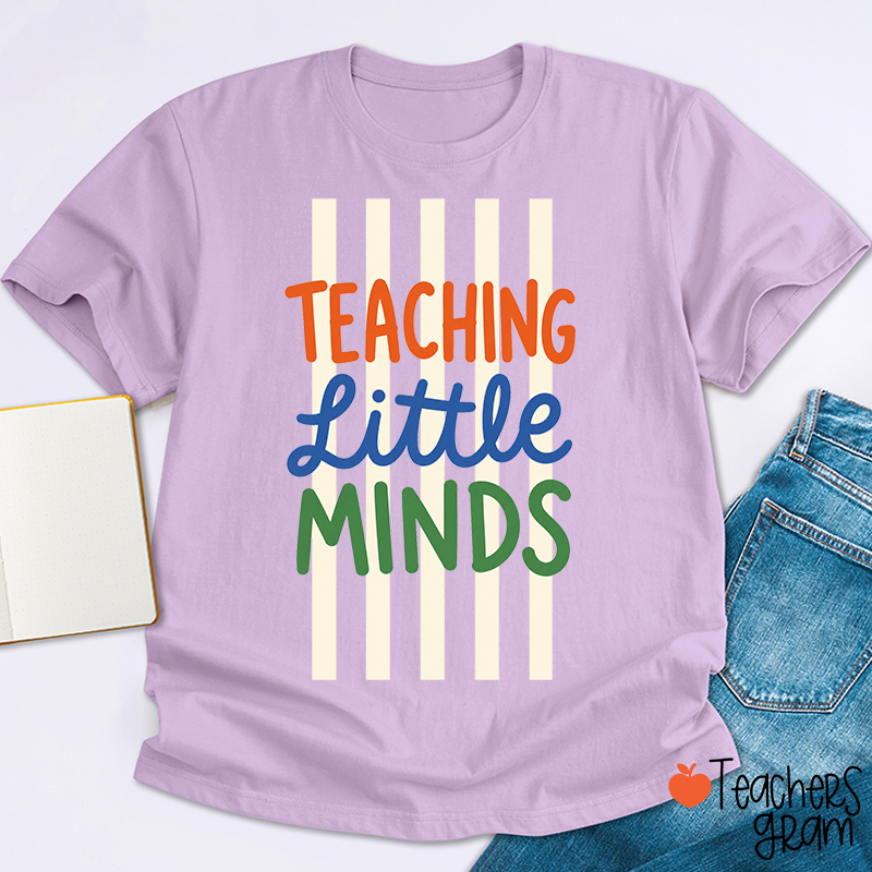 Stripes Teaching Little Minds Teacher T-Shirt