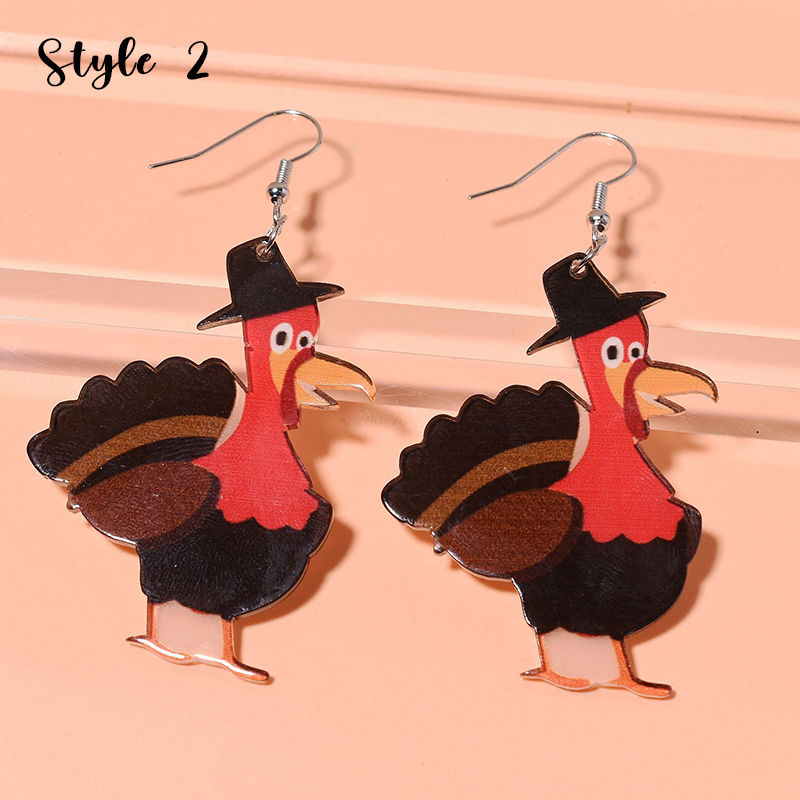 Thanksgiving Turkey Acrylic Earrings