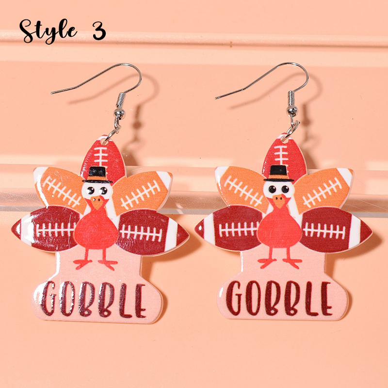 Thanksgiving Turkey Acrylic Earrings