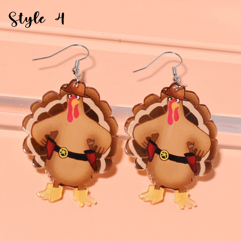 Thanksgiving Turkey Acrylic Earrings