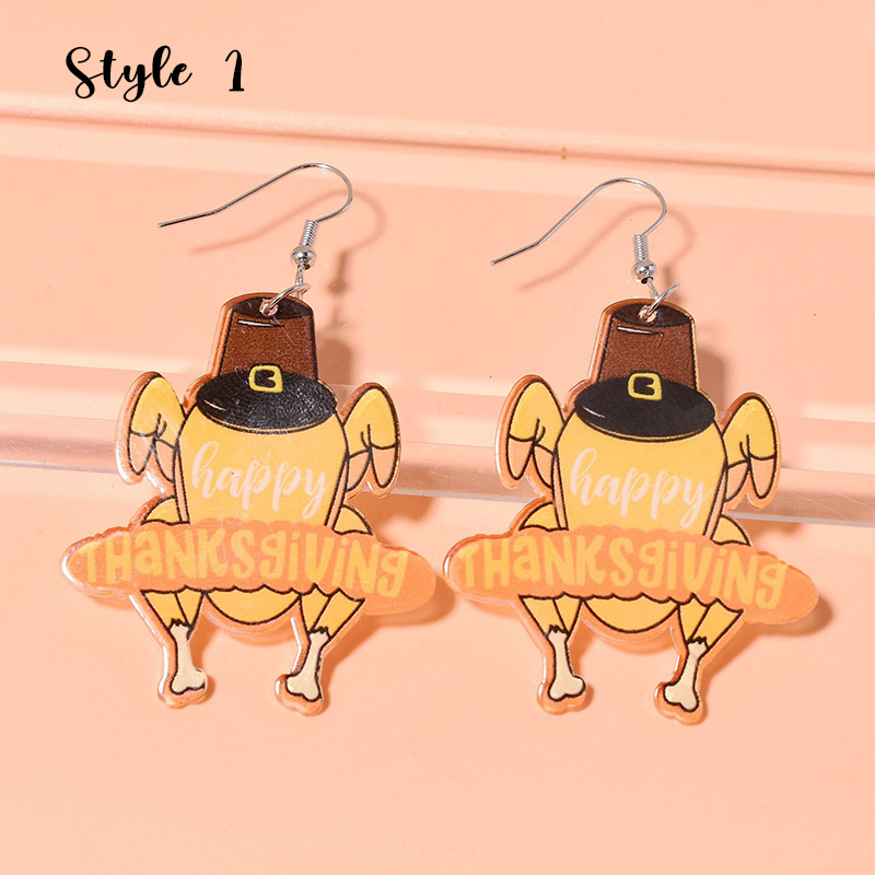 Thanksgiving Turkey Acrylic Earrings