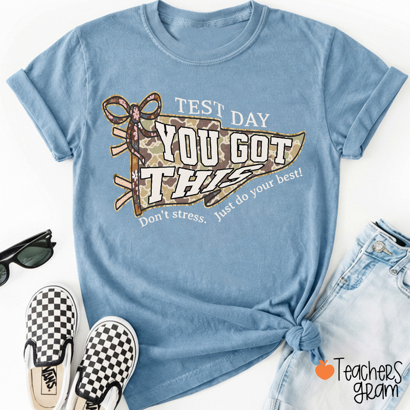Testing Day Retro Motivational Pennant Teacher T-Shirt