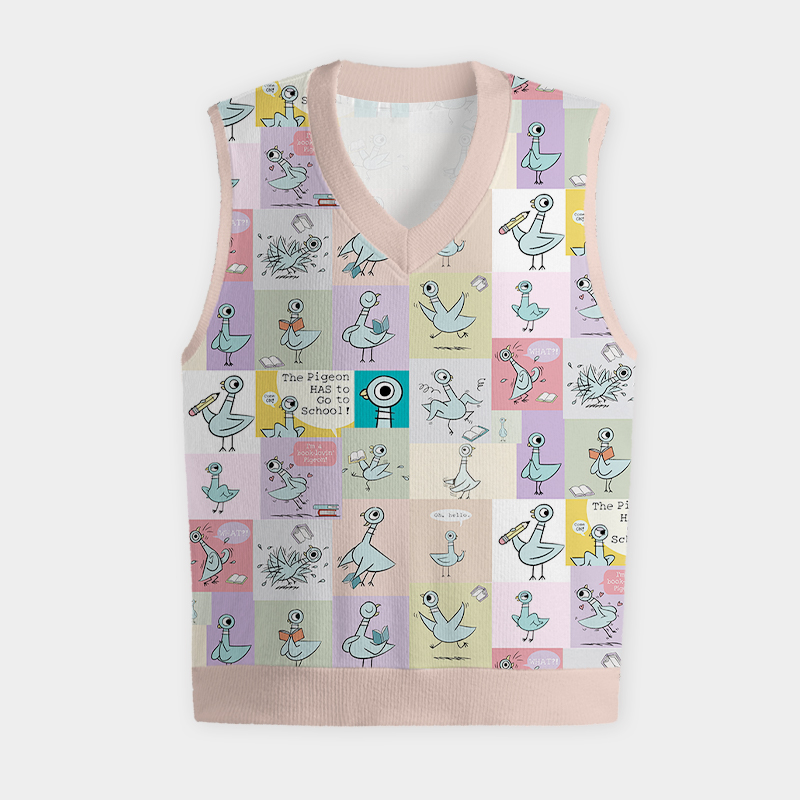 The Pigeon Has To Go To School Teacher Ugly Christmas Vest