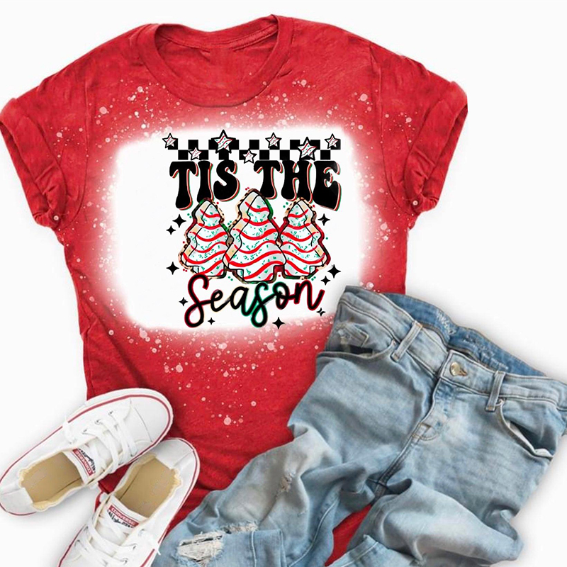 Tis The Season Christmas Tree Cookies Teacher Printed T-Shirt