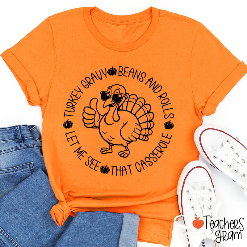 Turkey Gravy Beans And Rolls Teacher T-Shirt