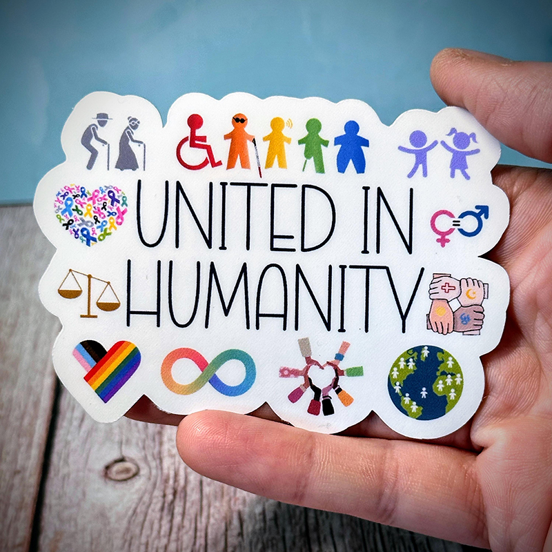 United In Humanity Teacher Stickers