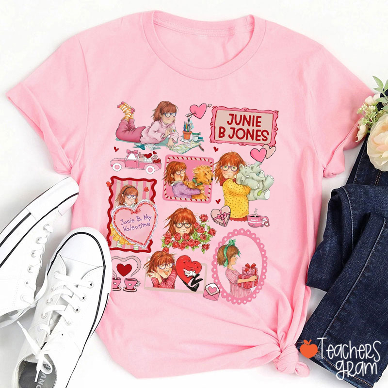 Valentine Doodle Style Children's Books Teacher T-Shirt
