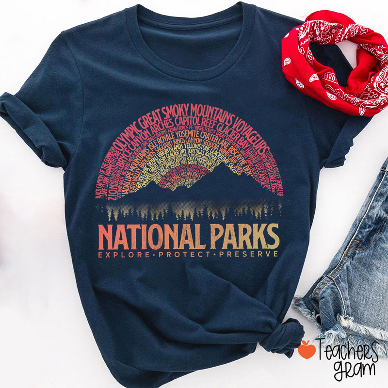 Vintage National Parks Teacher T-Shirt