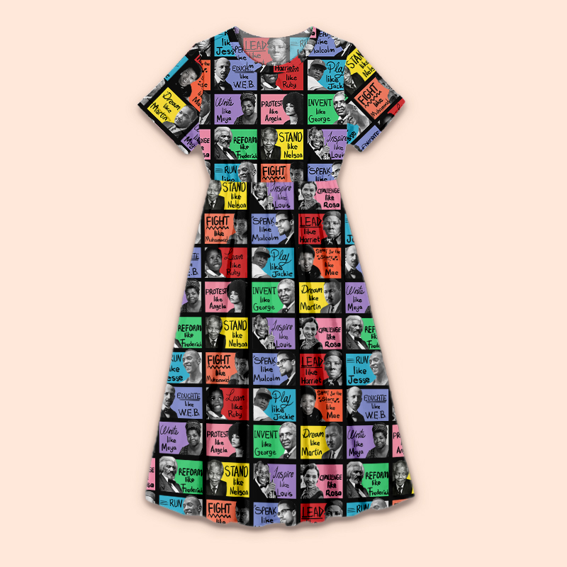 What We Learn From Black History Teacher Printed One Piece Dress