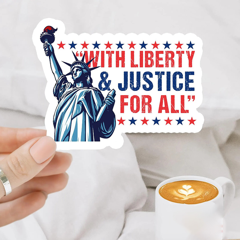 With Liberty Justice For All Teacher Stickers