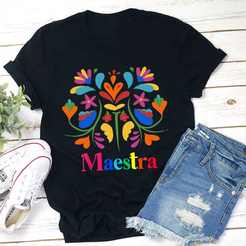 Floral Mexican Teacher T-Shirt