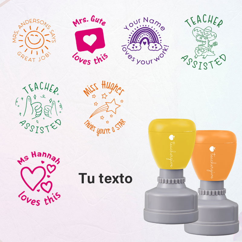Personalized Unique Design Bilingual Teacher Stamp