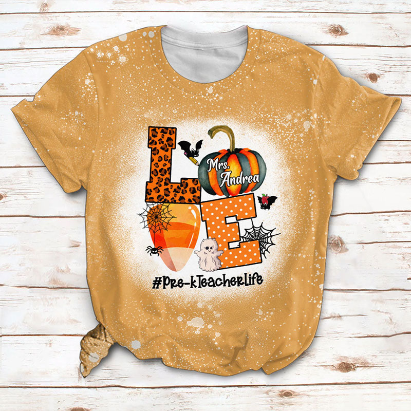 Personalized Love My Class Halloween Teacher Printed T-Shirt