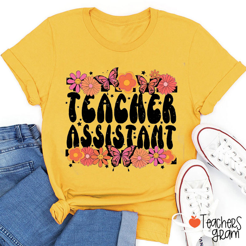 Personalized Position Flower Teacher T-Shirt