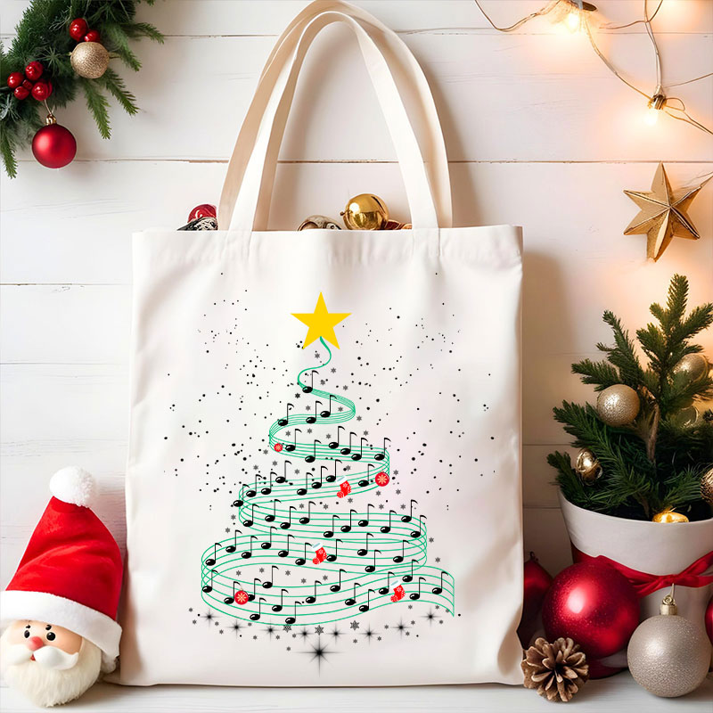 Music Note Christmas Tree Teacher Tote Bag