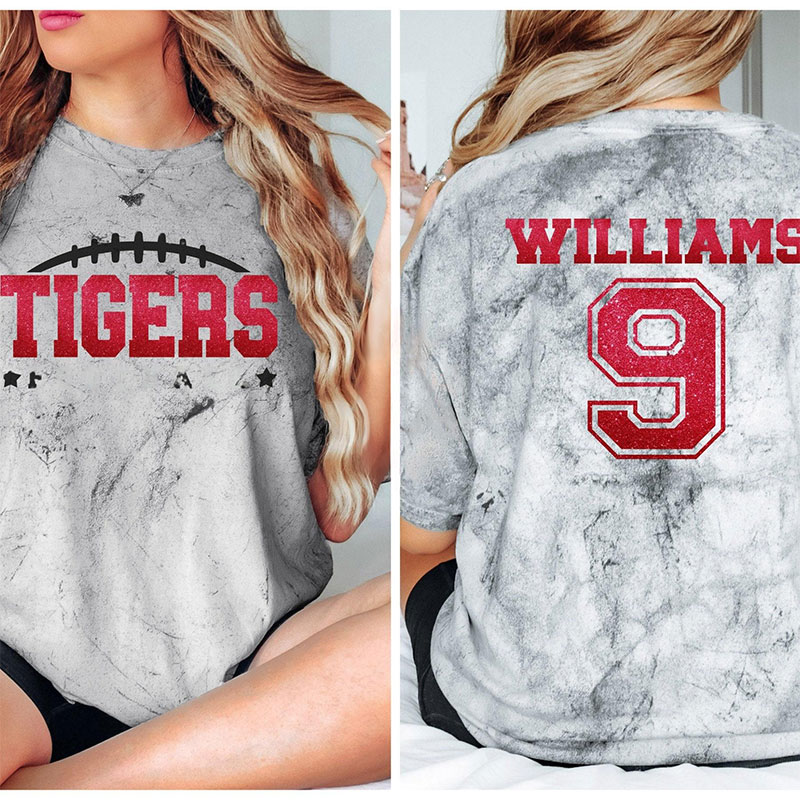 Personalized Glitter Letters Colorful Old Style Teacher Printed T-Shirt