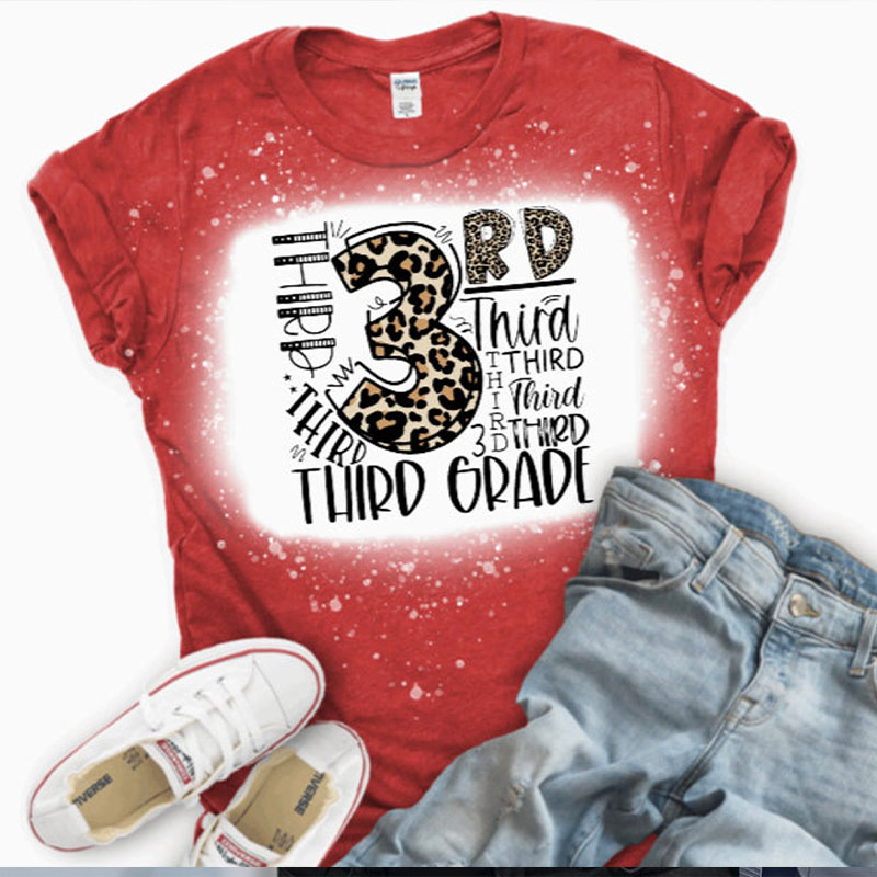 Personalized Grade Art Layout Teacher Printed T-Shirt
