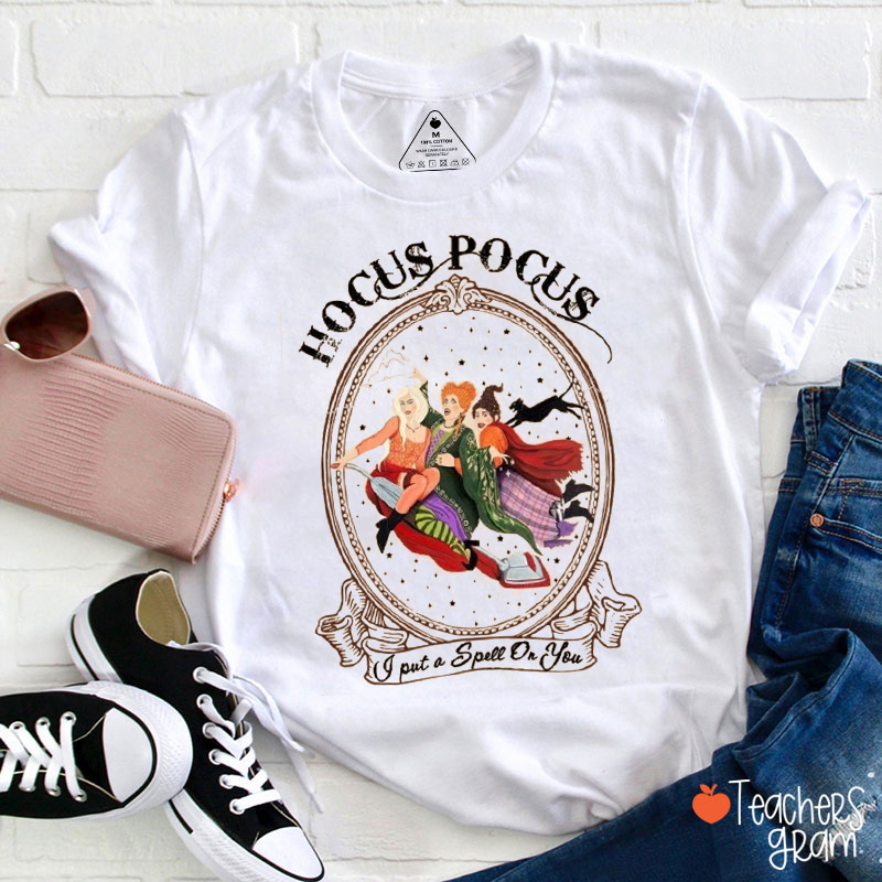 Hocus Pocus Flying Witches Teacher T-Shirt