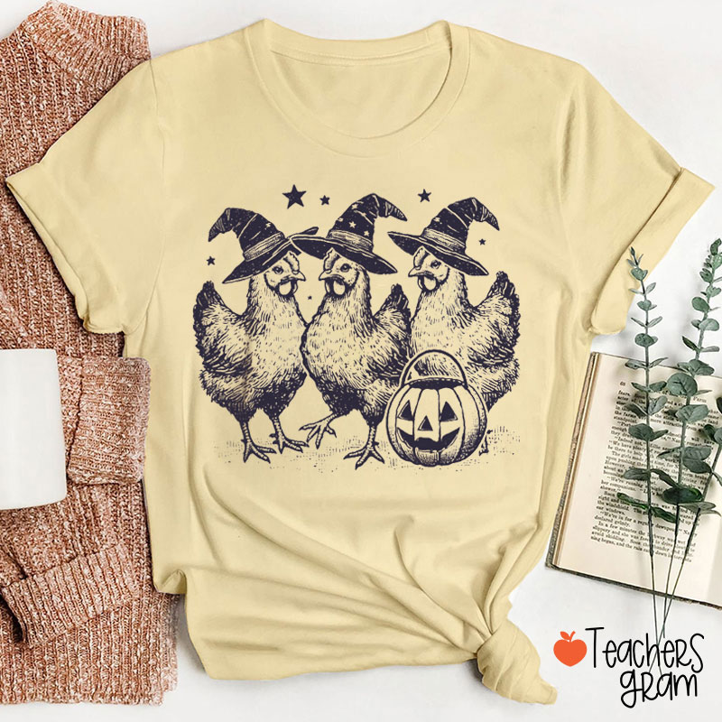 Chicken With Wizard Hat Teacher T-Shirt