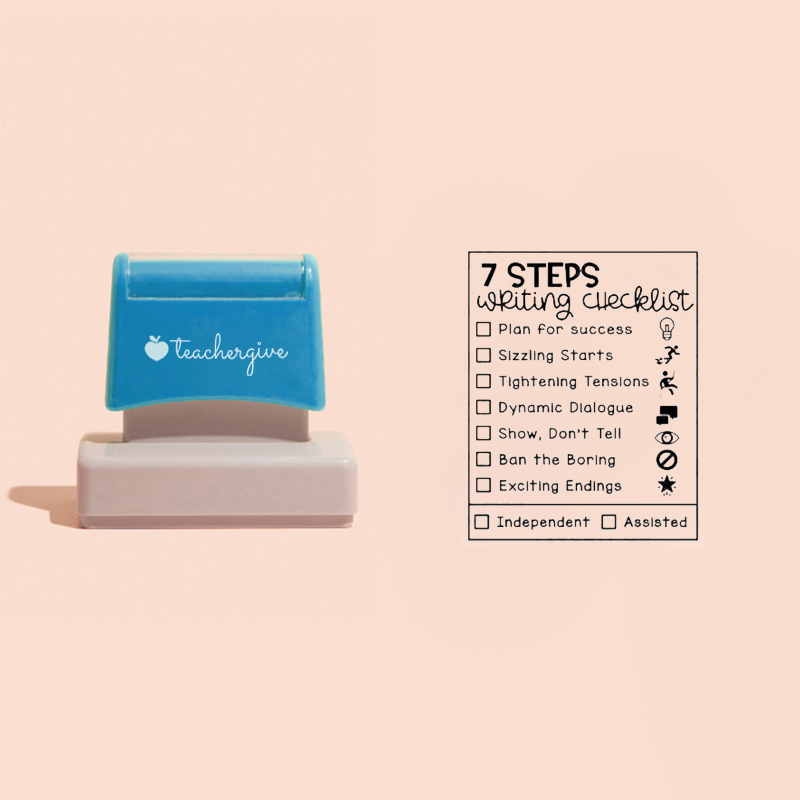 Seven Steps Writing Checklist Teacher Large Rectangle Stamp