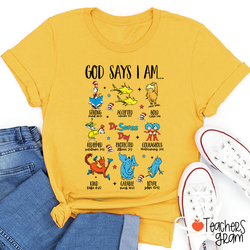 Reading Season God Says I Am Teacher T-Shirt