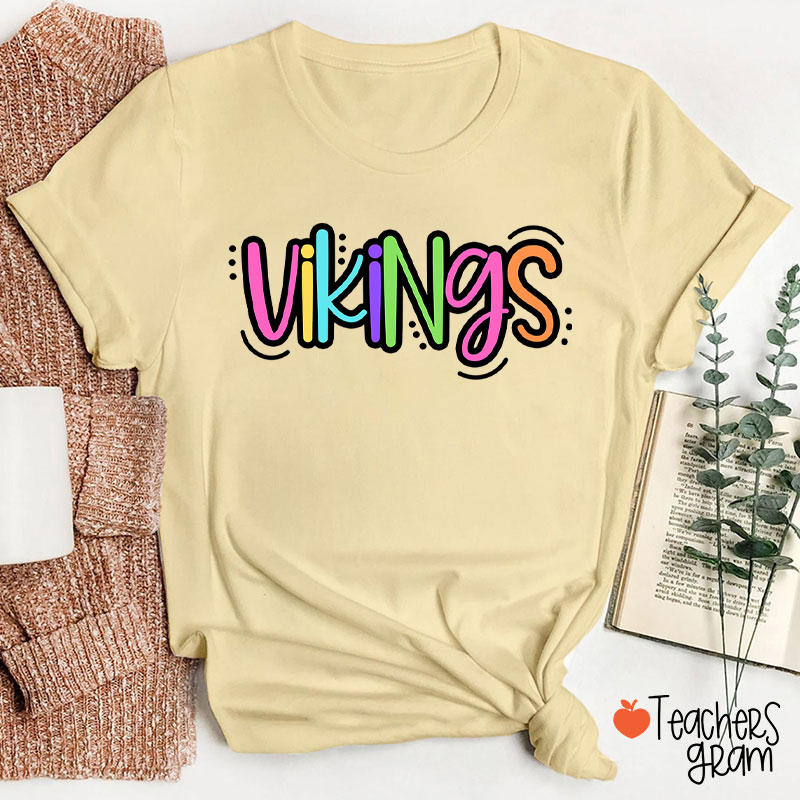 Personalized Mascot Or Name Candy Color Teacher T-Shirt