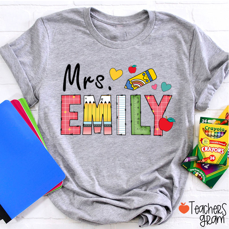 Personalized Name Back To School Teacher T-Shirt