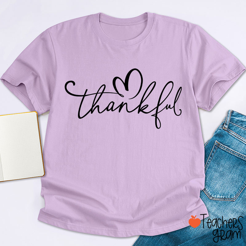 Thanksgiving Fall Thankful Teacher T-Shirt