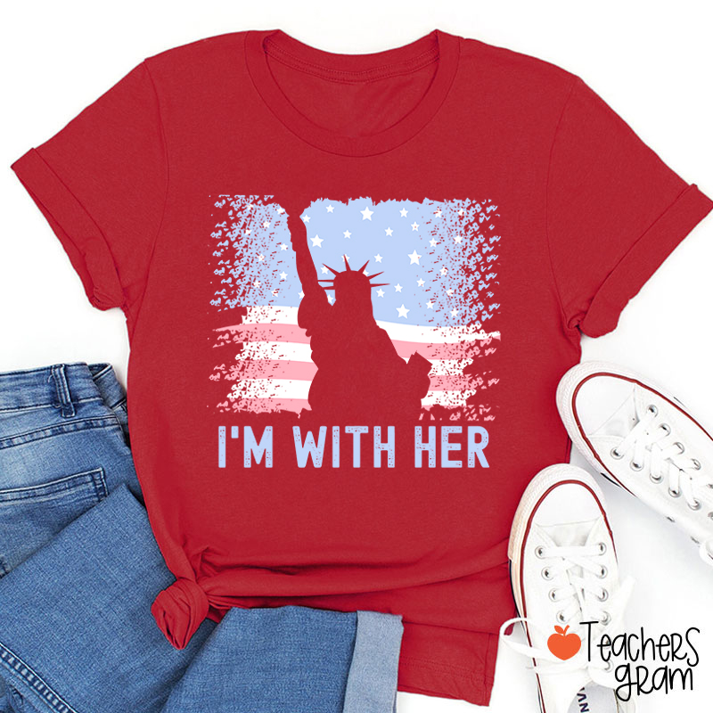 America Flag I'm With Her Teacher T-Shirt