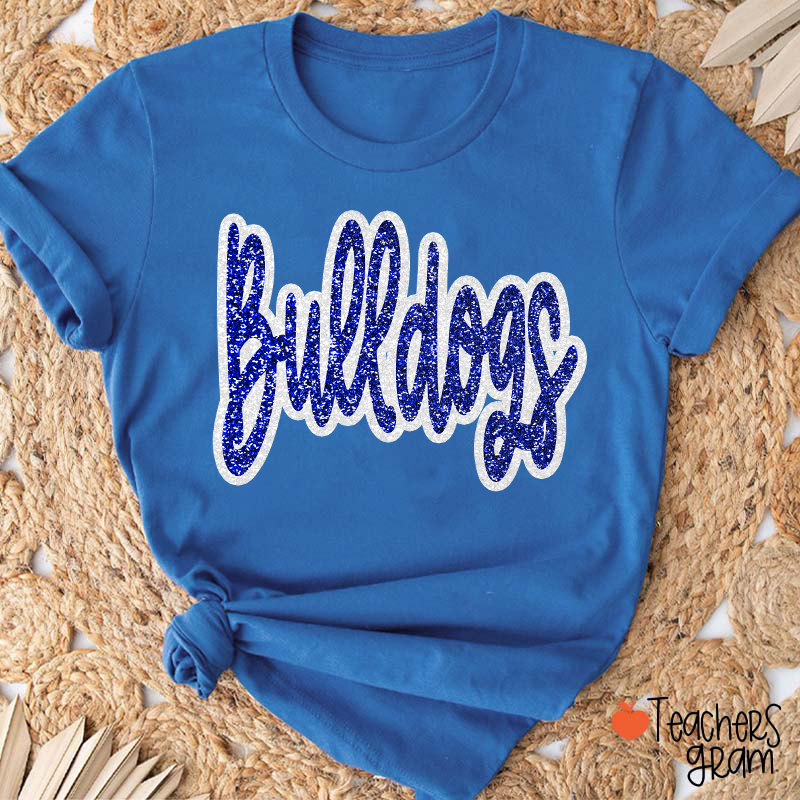 Personalized Mascot Glitter Cheer For Them Teacher T-Shirt