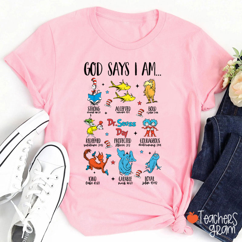 Reading Season God Says I Am Teacher T-Shirt