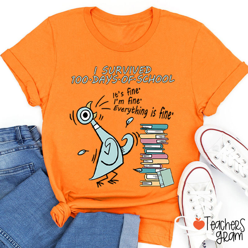 I Survived 100 Days Of School Teacher T-Shirt