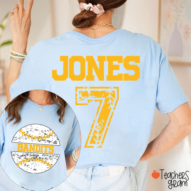 Personalized Baseball With Your Team Teacher Two Sided T-Shirt