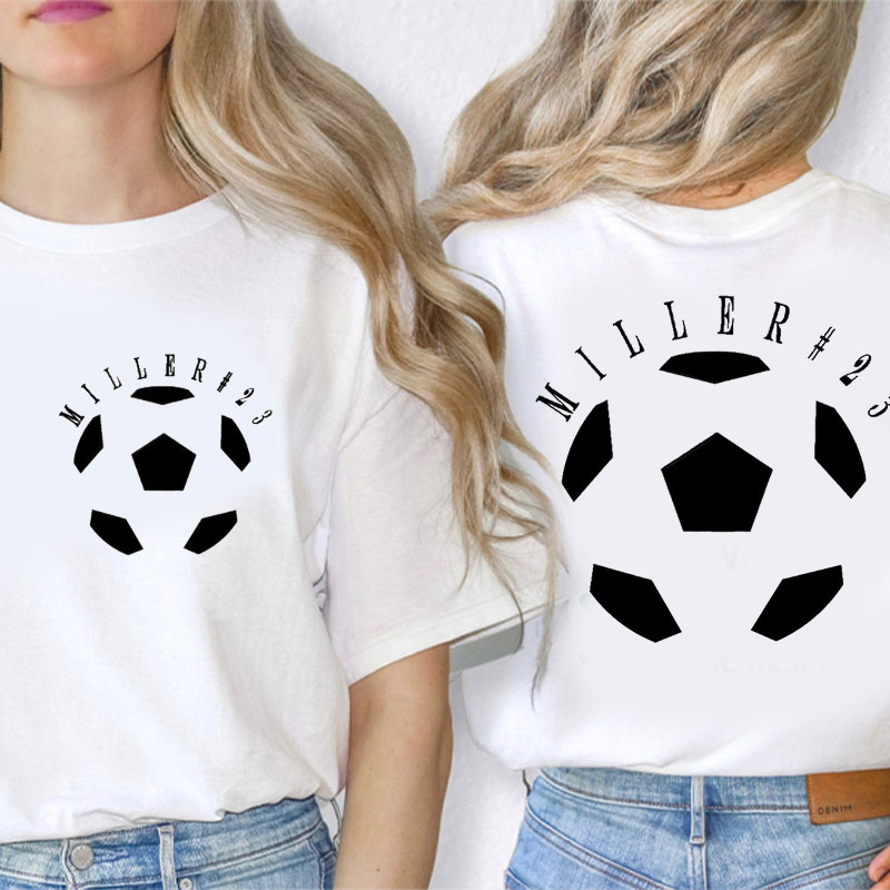 Personalized Soccer Name And Number Teacher Two Sided T-Shirt