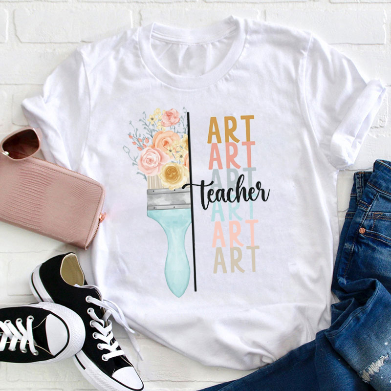 Art Teacher Art Painting Brushes Teacher T-Shirt