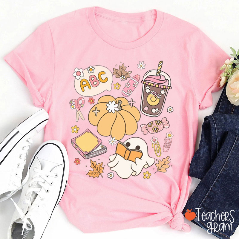 ABC Cute Ghost Teacher T-Shirt