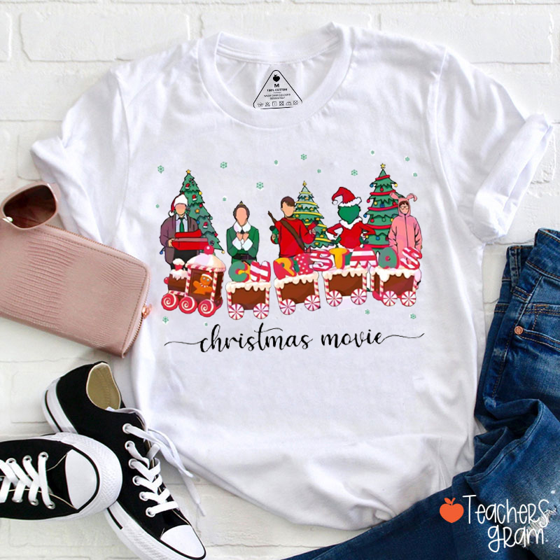 Christmas Movie Friends Teacher T-Shirt