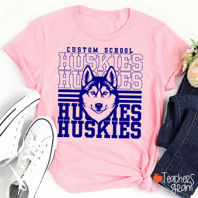 Personalized Mascot And School Name Spirit Teacher T-Shirt