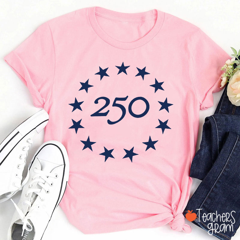 America 250 Flag Teacher T-Shirt