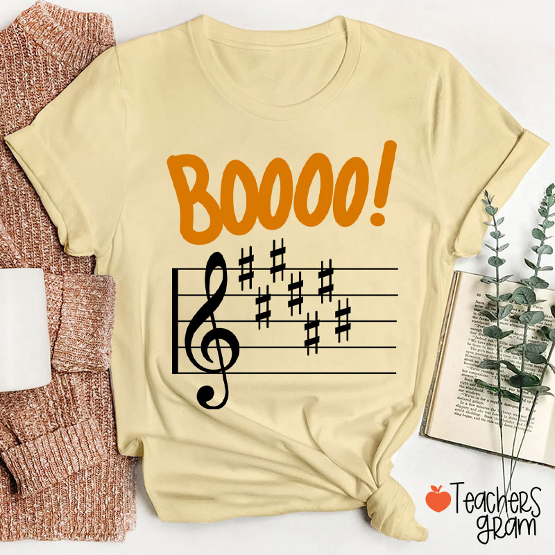Boo Music Score Teacher T-Shirt