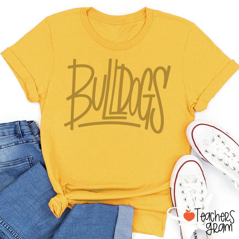 Personalized Mascot Simple Script Teacher T-Shirt