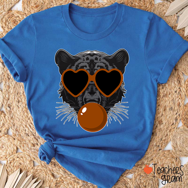 Personalized Mascot Heart Glasses Bubble Blowing Teacher T-Shirt