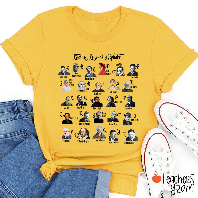 Literary Legends Alphabet Teacher T-Shirt