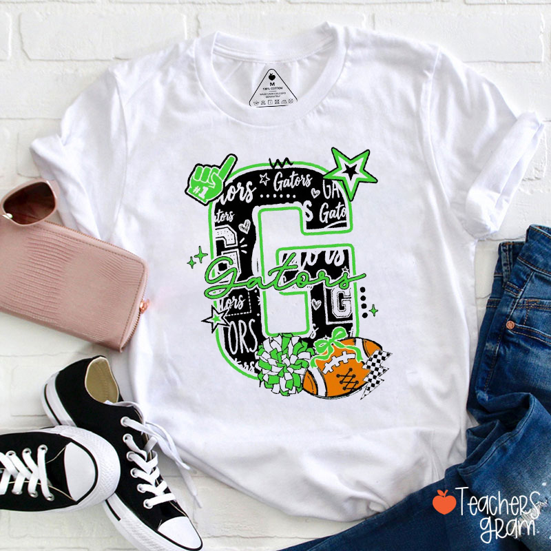 Personalized Mascot Sport Letter Teacher T-Shirt