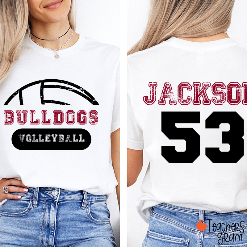 Personalized Mascot And Sport Game Day Teacher Two Sided T-Shirt